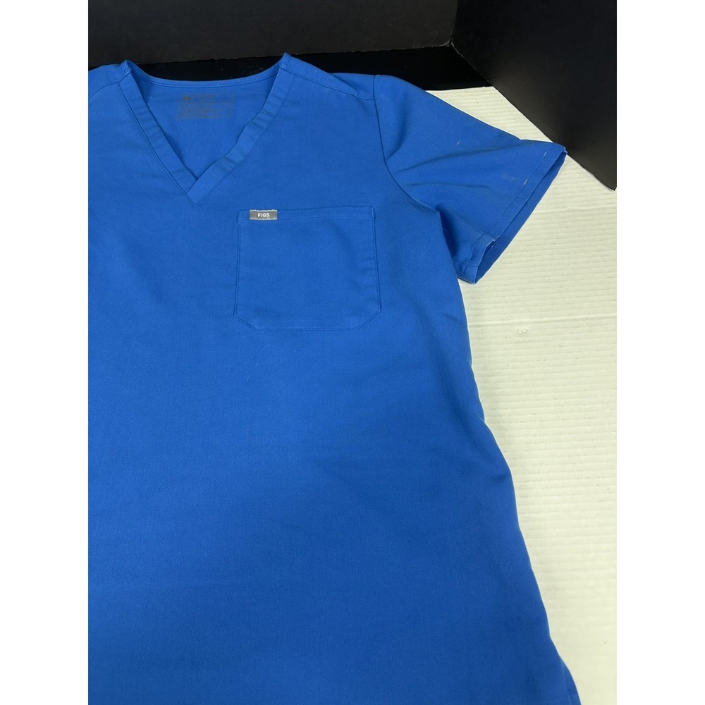 Figs Uniform‎ XXL Womens Blue V Neck Catarina Scrub Top Pocket FW1000 Po #2171 - Picture 2 of 8
